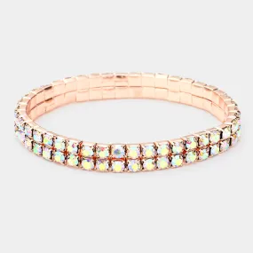 iLLASPARKZ 2-ROW Rhinestone Stretch Evening Bracelet