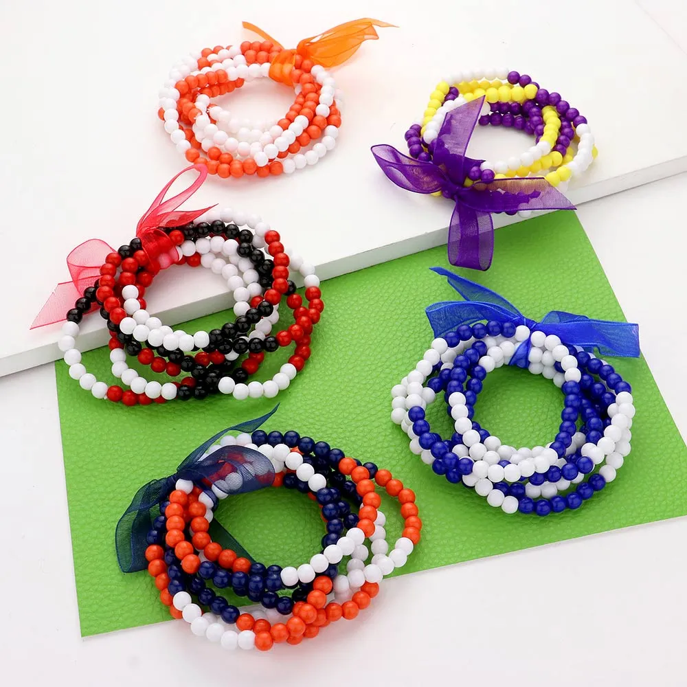 iLLASPARKZ 6PCS - Game Day Beaded Stretch Bracelets