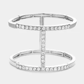 iLLASPARKZ Rhinestone Cut out Cage Stretch Bracelet