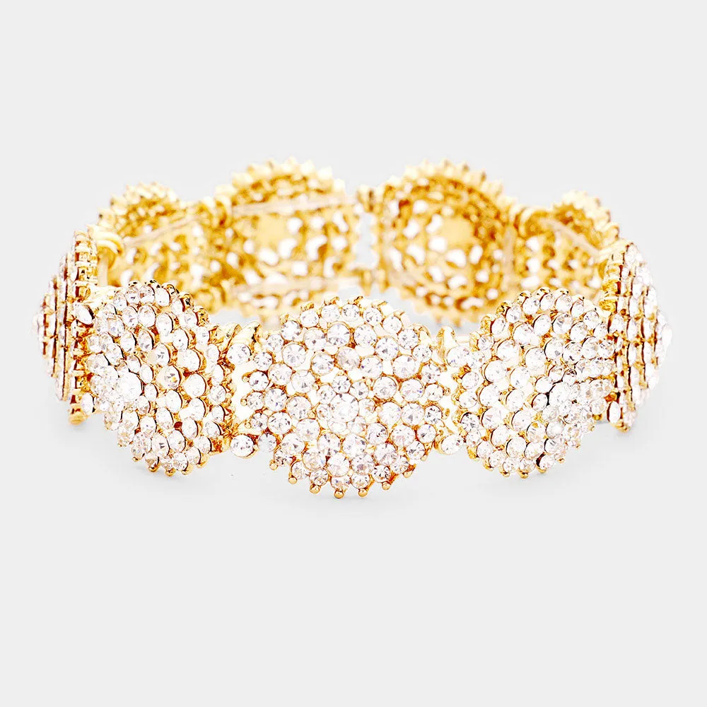 iLLASPARKZ Rhinestone Pave Detail Stretch Evening Bracelet