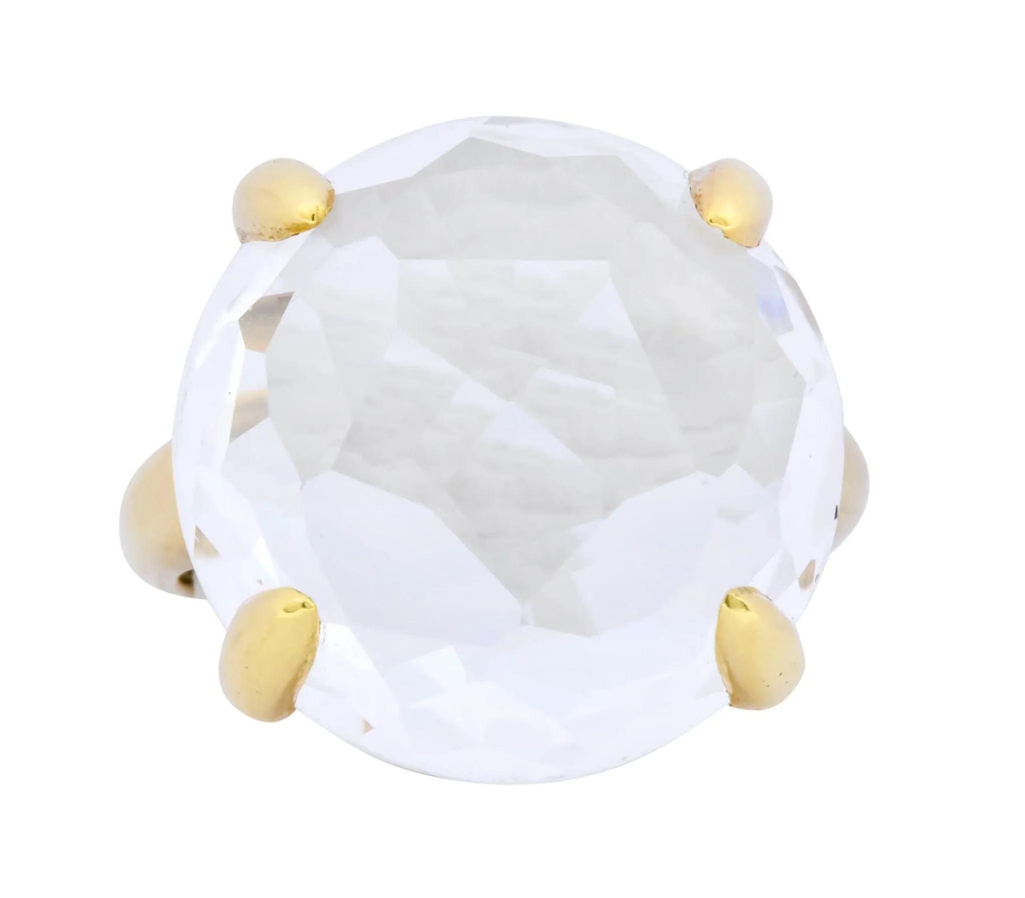 Ippolita Faceted Rock Crystal 18 Karat Gold Cocktail Ring