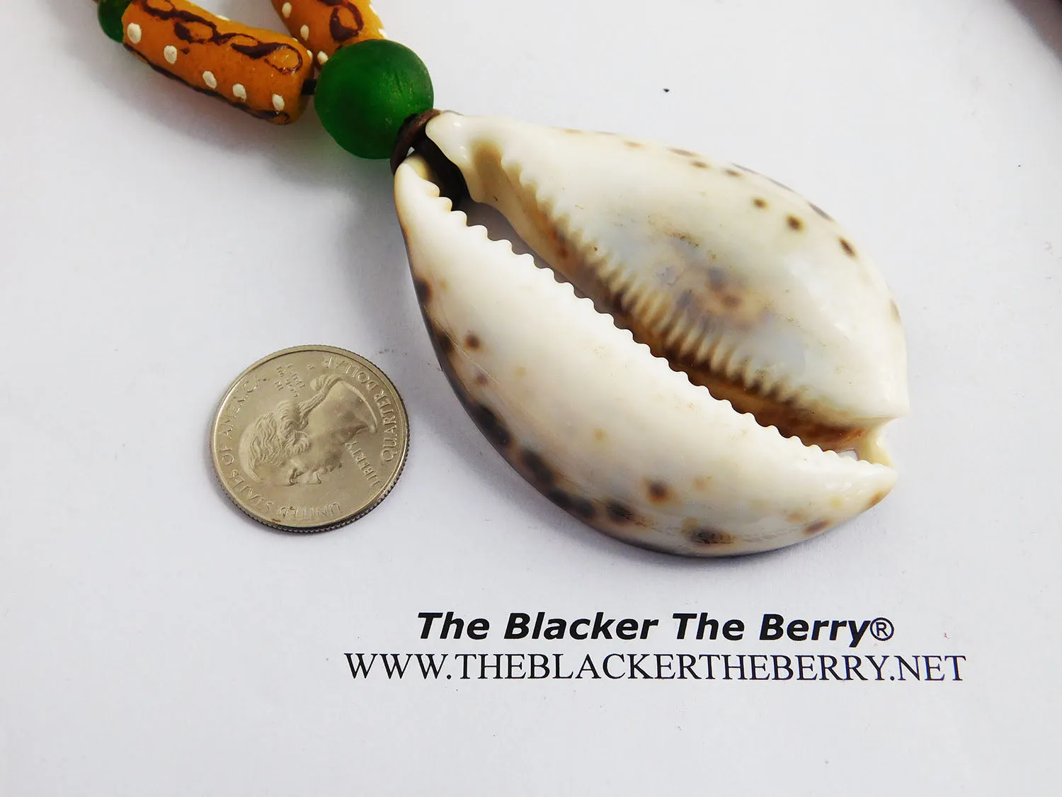 Large Cowrie Necklaces Green Yellow Beaded Unisex Handmade African