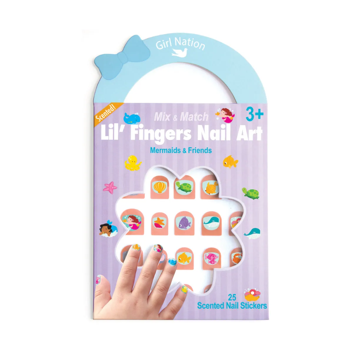 Lil' Fingers Nail Art - 25 Scented Nail Stickers - Mermaids & Friends