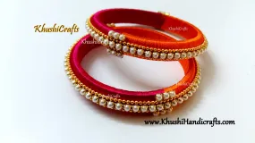 Magenta Orange Dual shaded Bangles