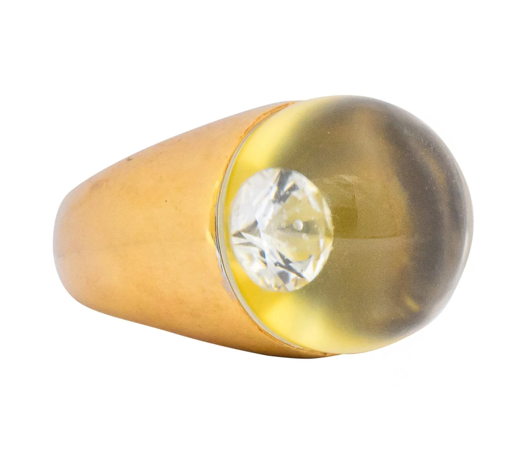 Mauboussin Paris Diamond Rock Crystal 18 Karat Gold Ring