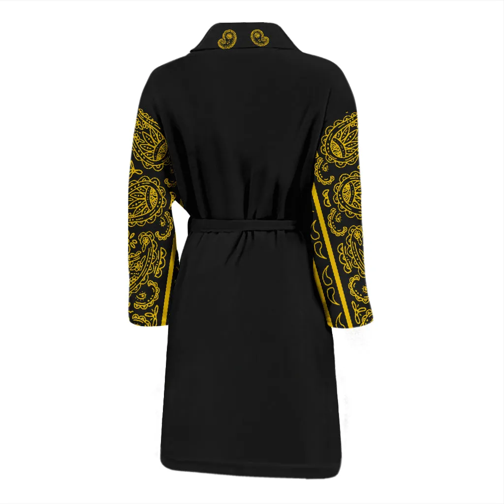 Men's Black Gold Bandana Bathrobe