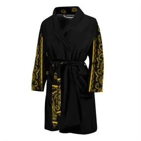 Men's Black Gold Bandana Bathrobe