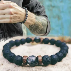 Men's Natural Moonstone Chakra Lava Stone Diffuser Bead Buddha Bracelets