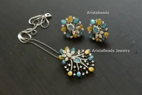 Micro CZ Victorian Pendant Set - Yellow