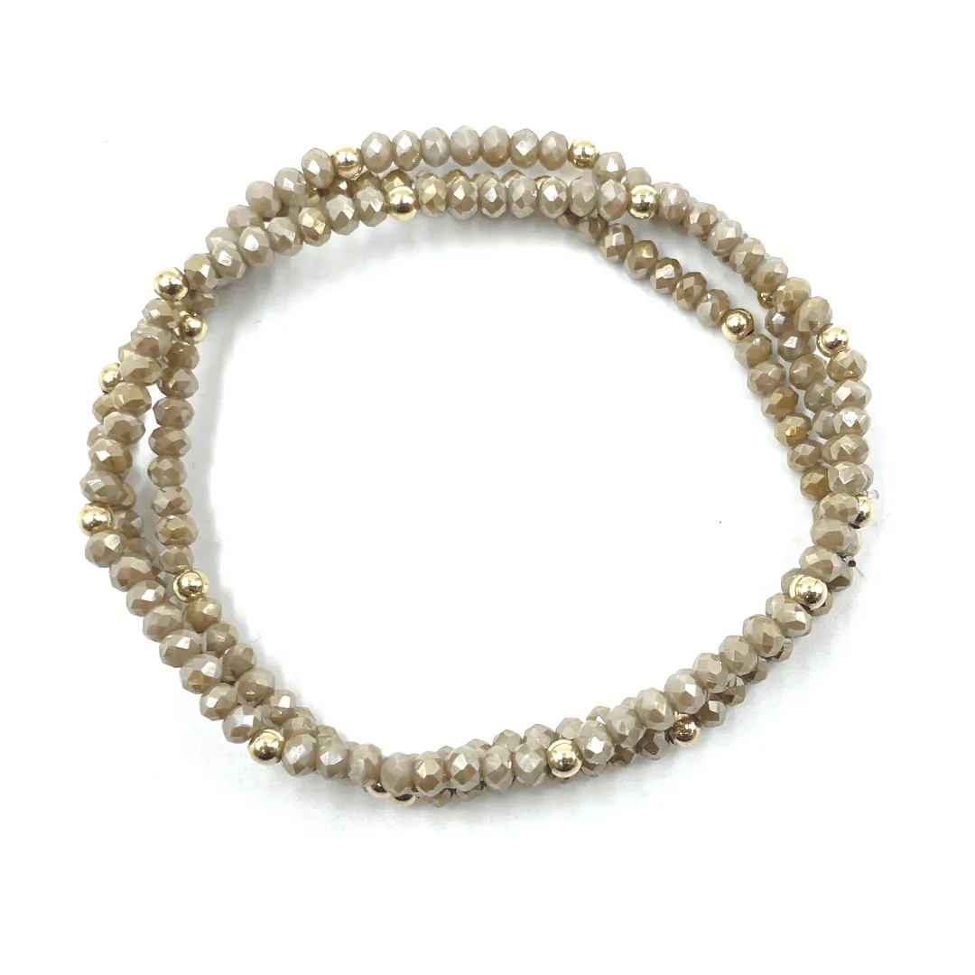 OG Shimmer Bracelet Stack in Champagne + Gold Filled