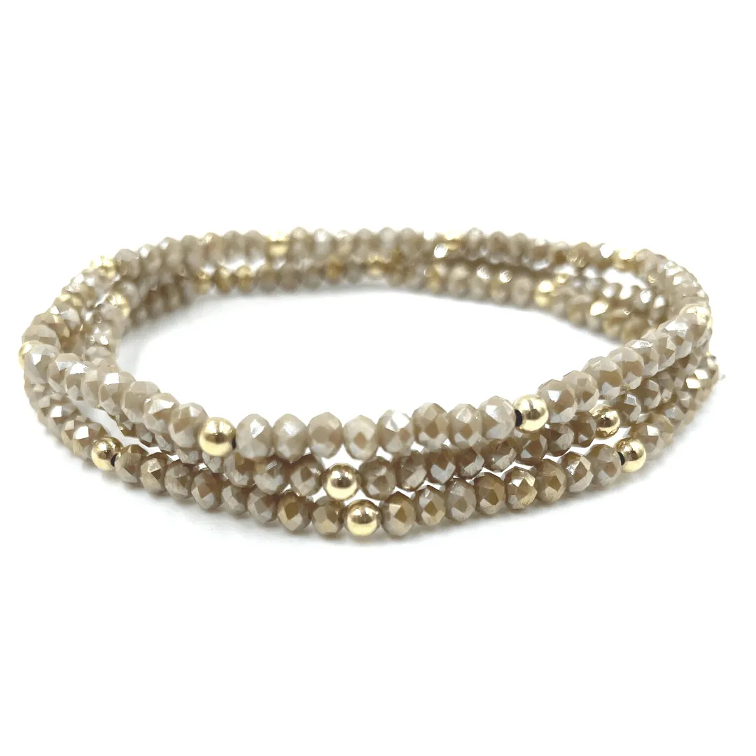 OG Shimmer Bracelet Stack in Champagne + Gold Filled