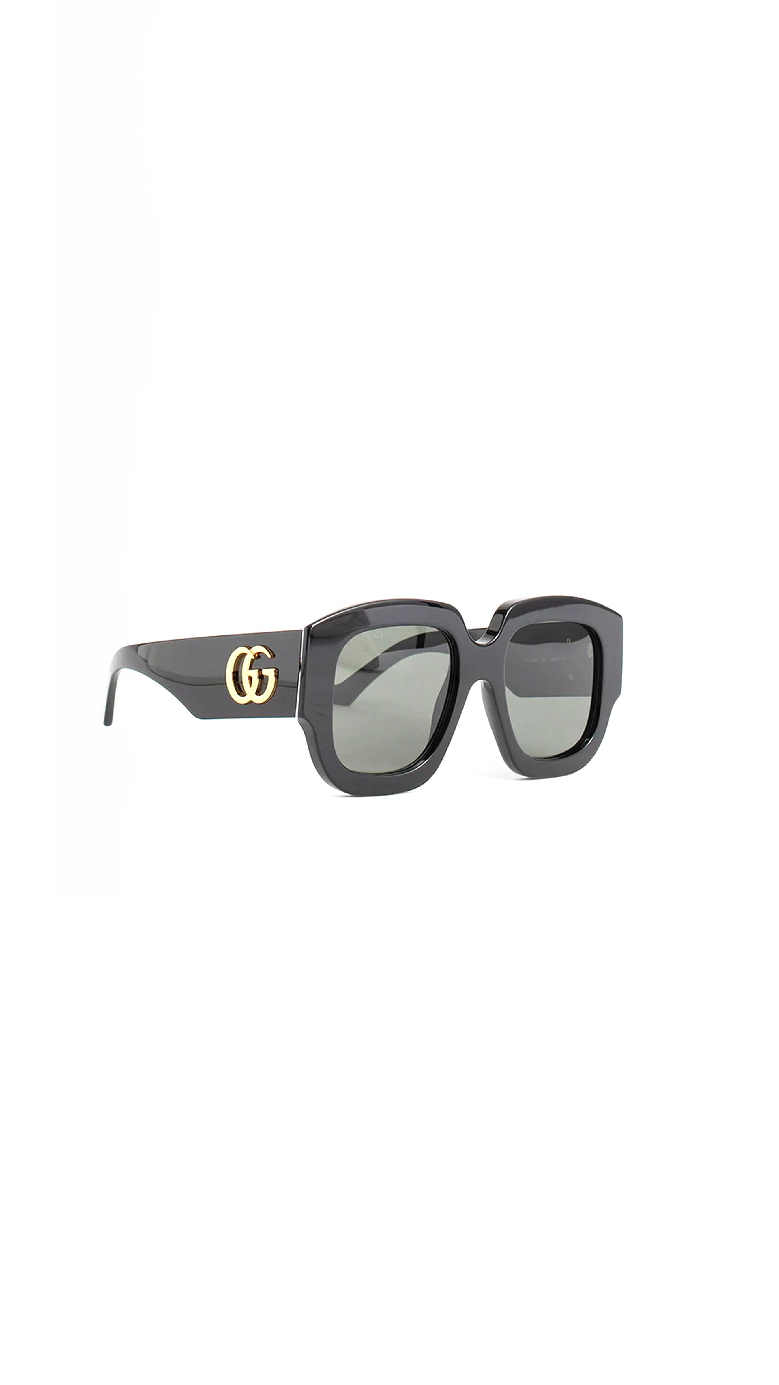 Oversize Square Double G Sunglasses - Black