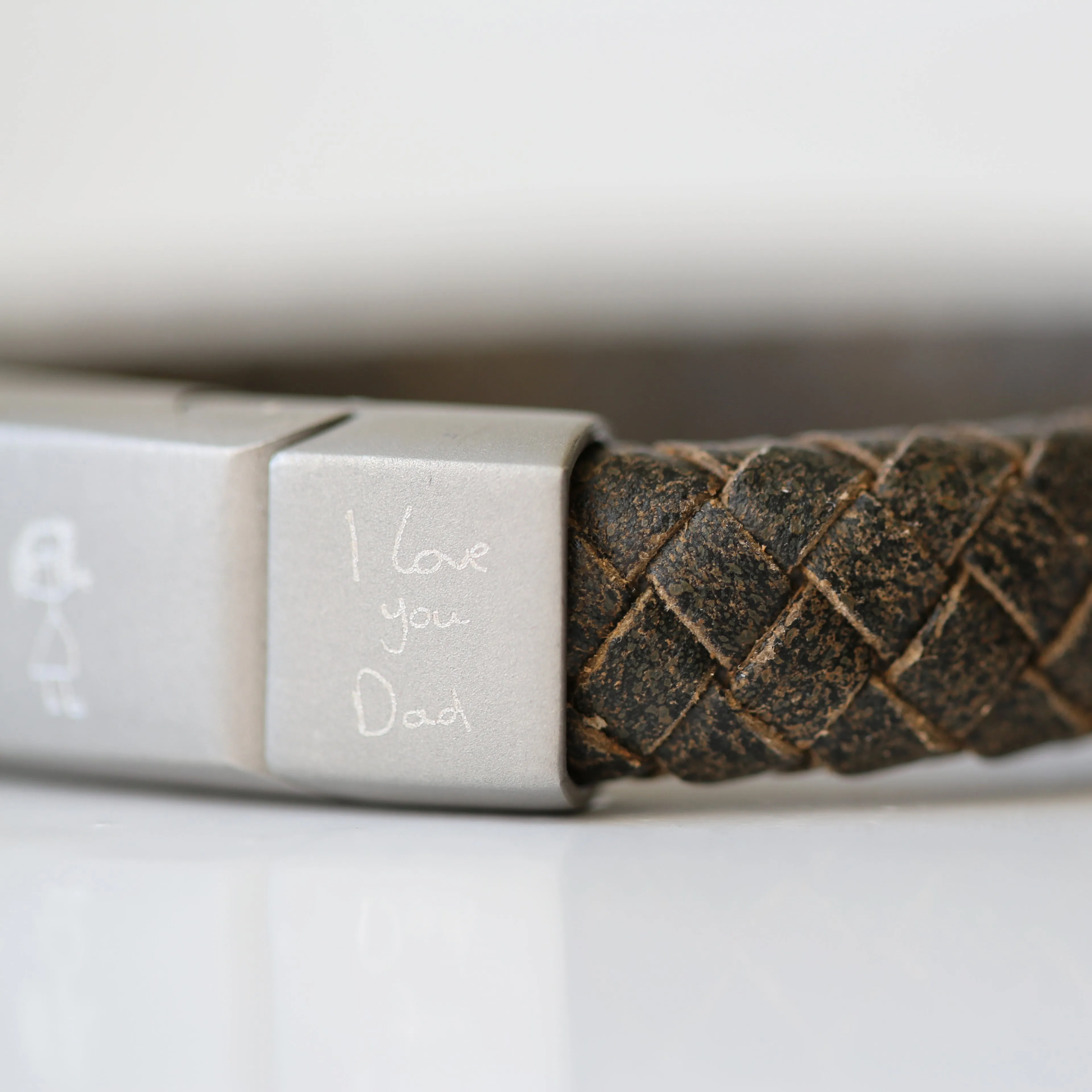 Personalised Handwriting Engraved Antique Style Bracelet - Rustic