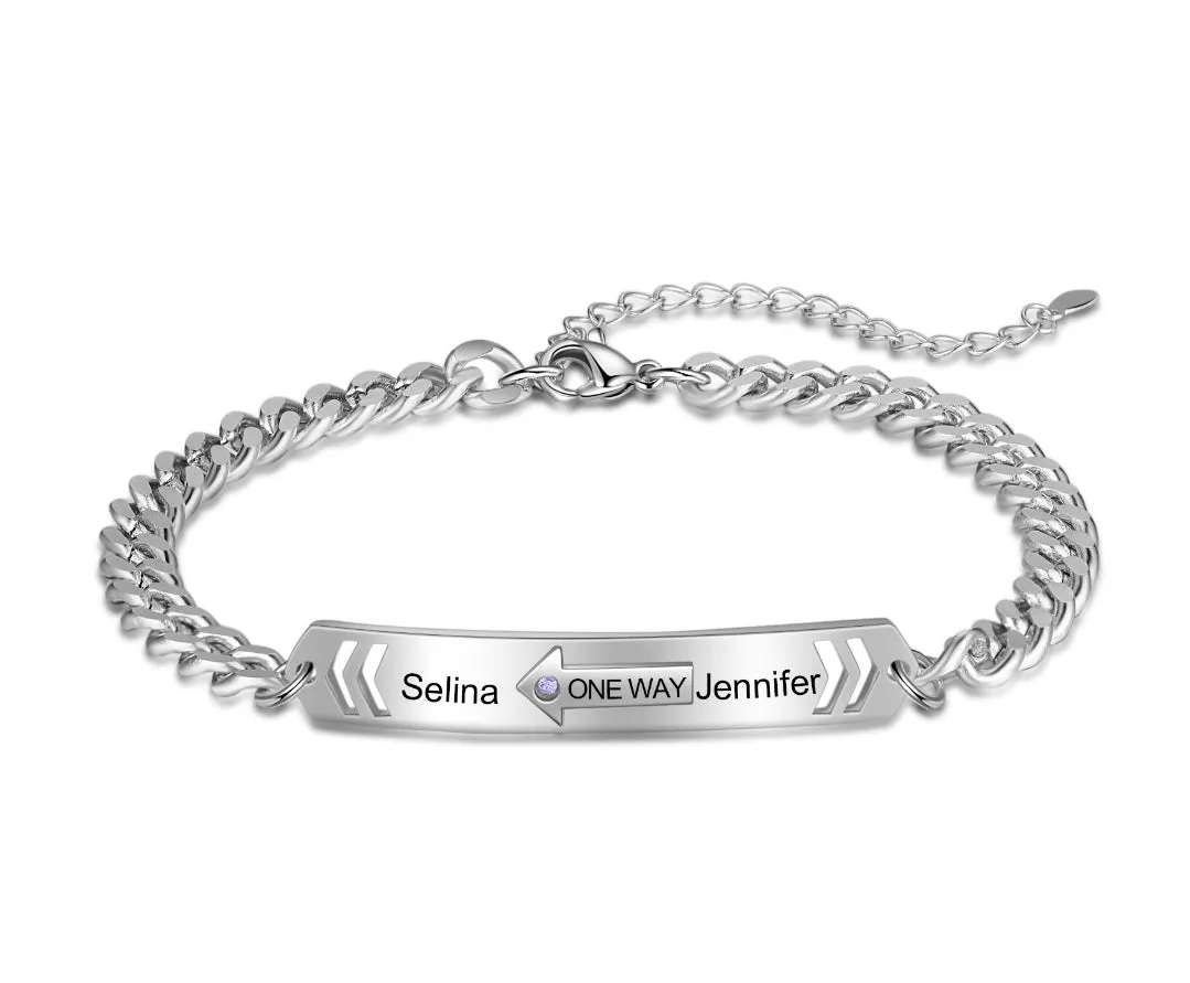 Personalized Couples Matching Bracelets Stainless Steel