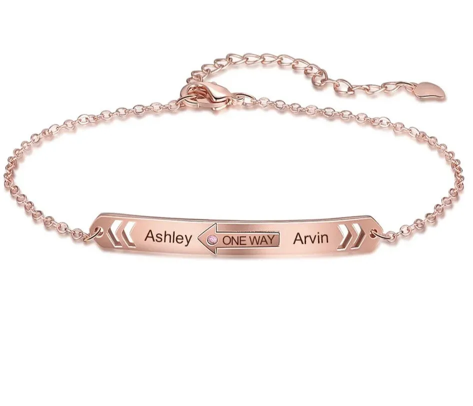 Personalized Couples Matching Bracelets Stainless Steel