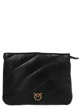 Pinko Love Quilted Logo Plaque Zipped Crossbody Bag