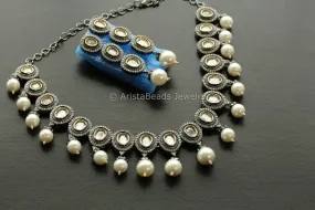 Premium Victorian CZ Kundan & Pearl Set