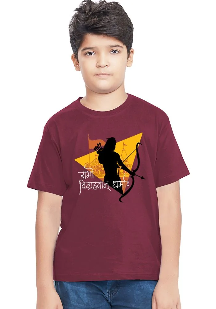 Ramo Vigrahavan Dharmah Senior Kids T-Shirt