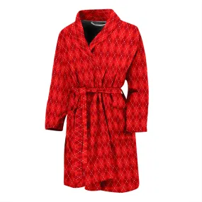 Red Argyle Mens Bathrobe