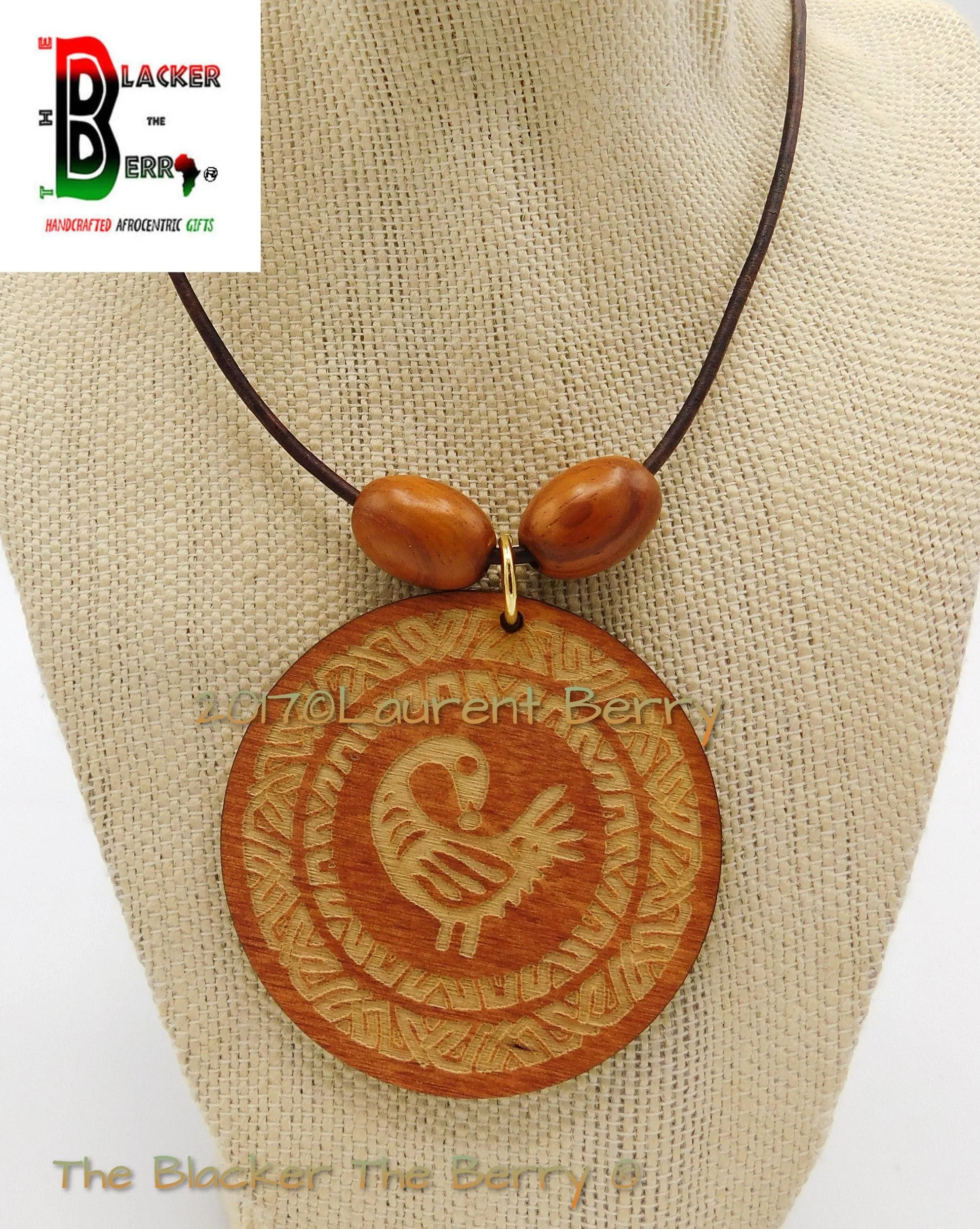 Reserved Sankofa Necklace African Ethnic Wooden Afrocentric Jewelry Black Owned