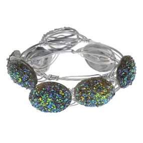 Retired - Druzy Wire Wrapped Bangle Set