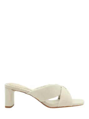 Schutz Fairy Mid Sandal Mule Heel in Oyster