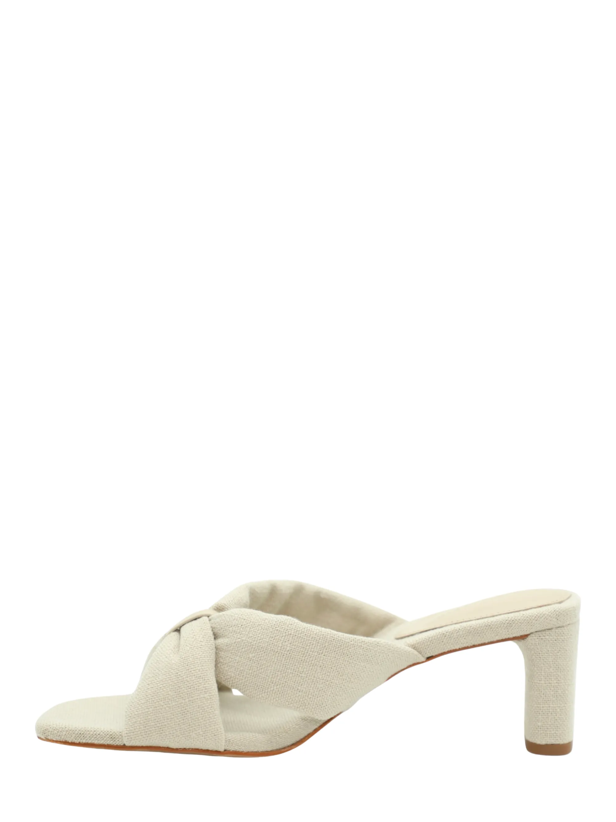 Schutz Fairy Mid Sandal Mule Heel in Oyster