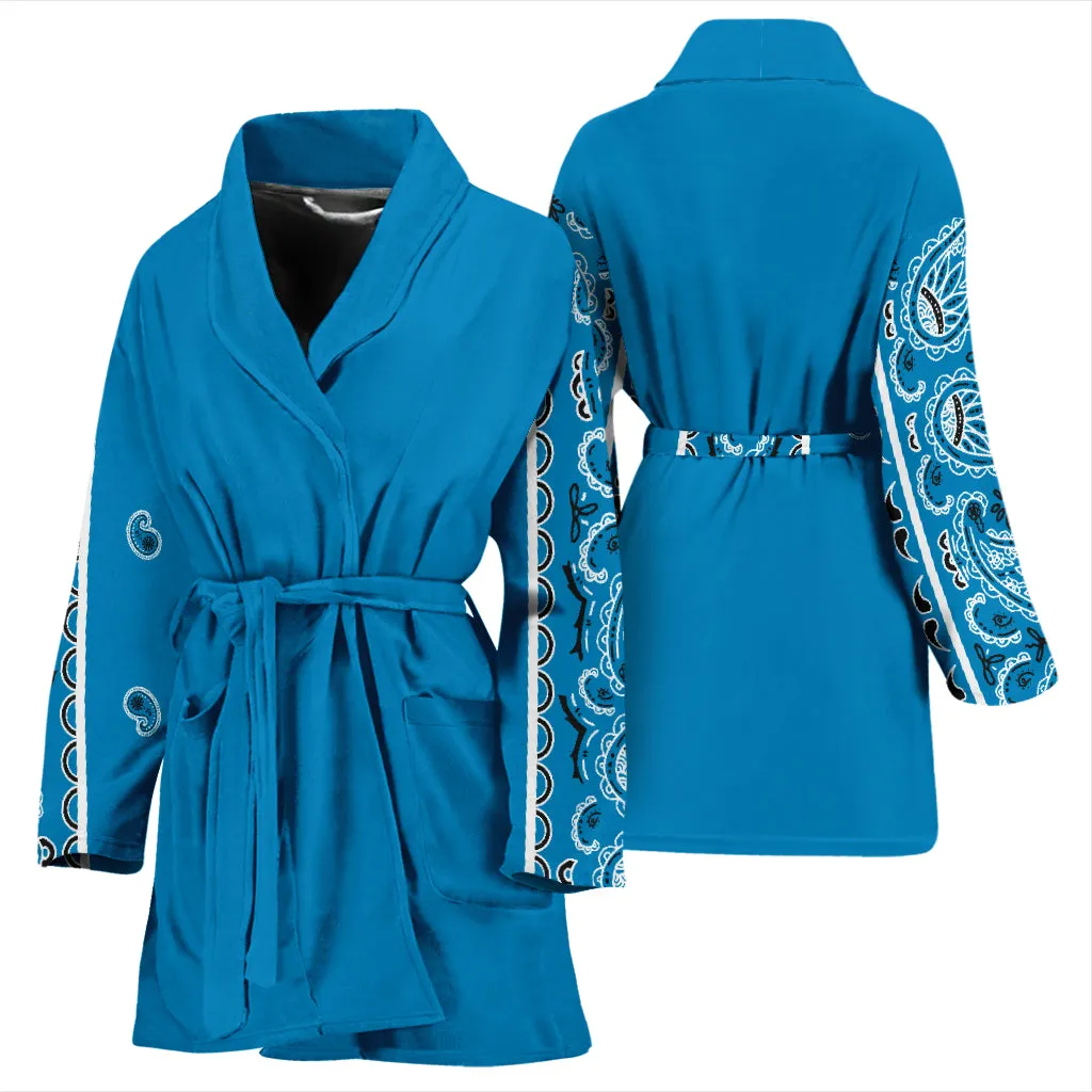 Sky Blue Men's Bandana Sleeved Bathrobe