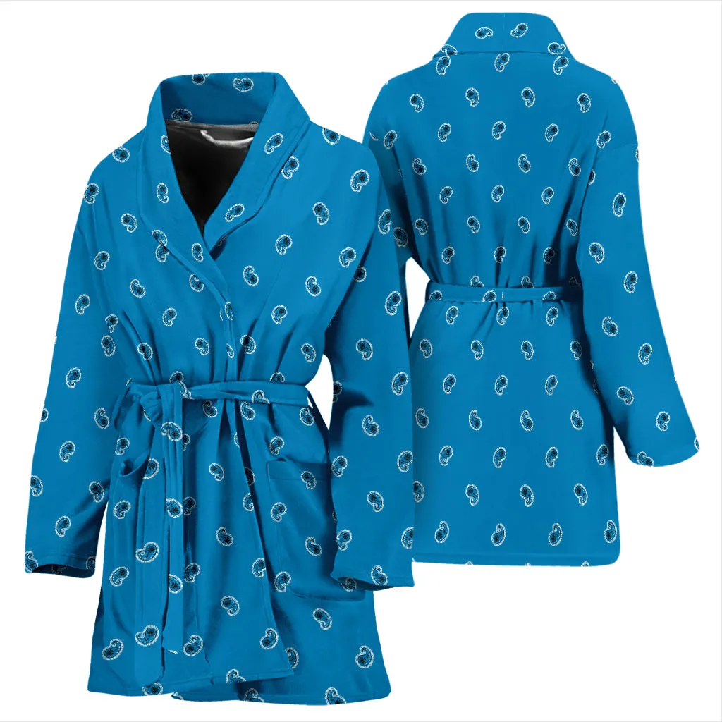 Sky Blue Women's Paisley Bathrobe