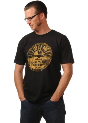 Steady Clothing Men's Sun Records Distressed Logo T-Shirt Black