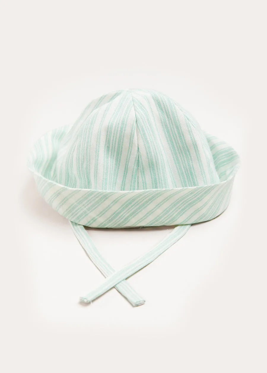 Striped Beach Hat in Green (S-L)