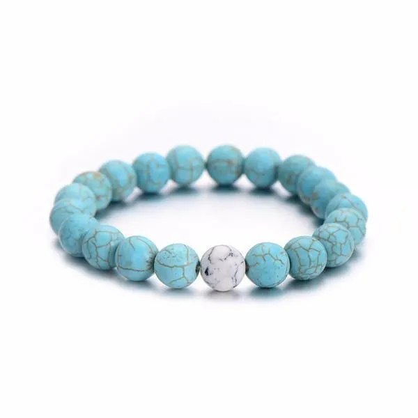 Summer Style Natural Stone Beads Couple Distance Bracelets [Set of 2]