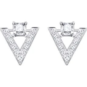 Swarovski Clear Crystal FUNK Pierced Stud Earrings, Rhodium -5241278