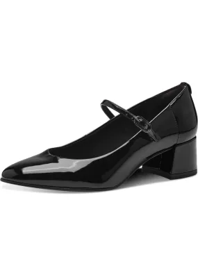 Tamaris Lisa Patent Vegan 60's Pumps Black