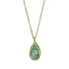 Teardrop Mint Green Tourmaline Necklace