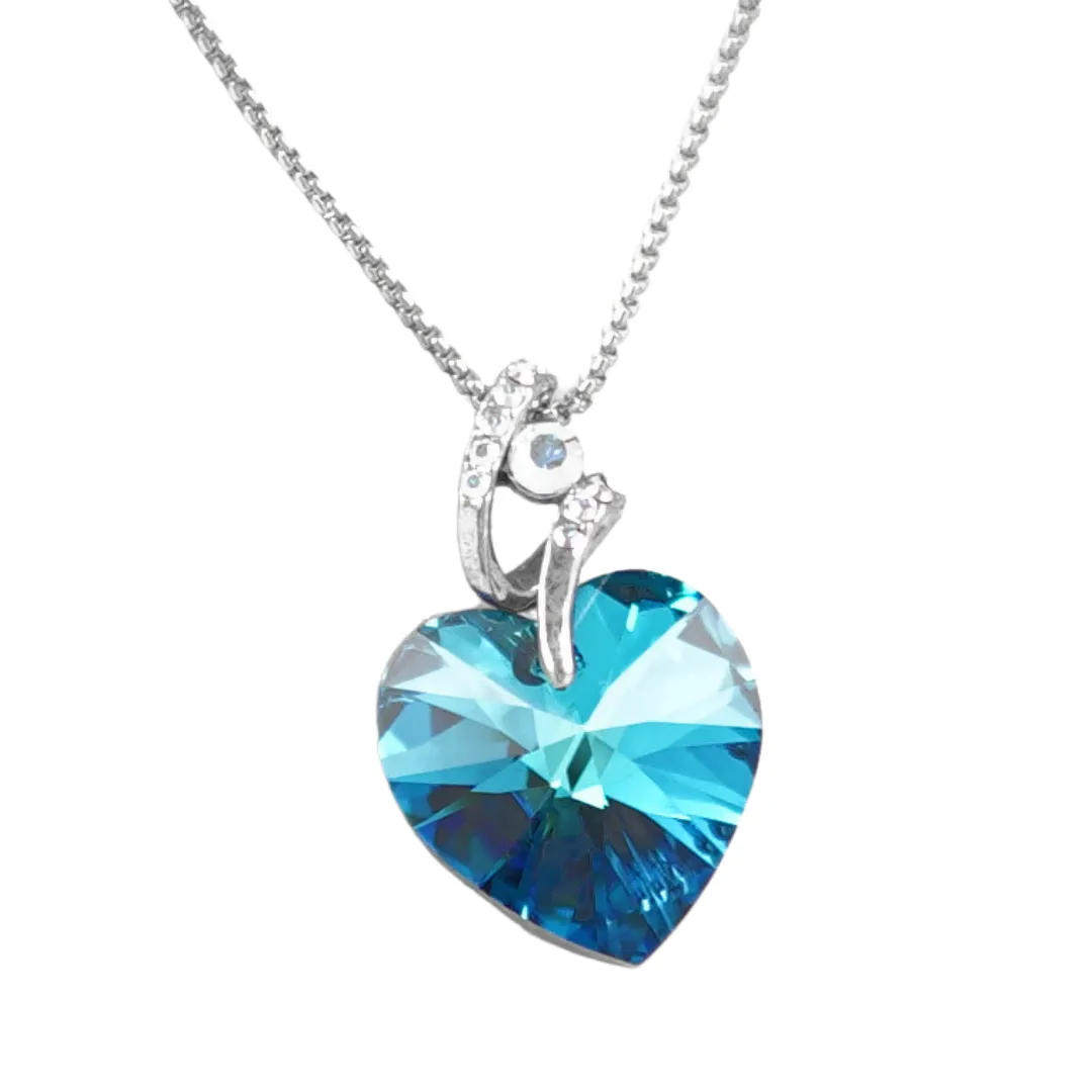 The little fancy Swarovski crystal heart platinum plated necklace