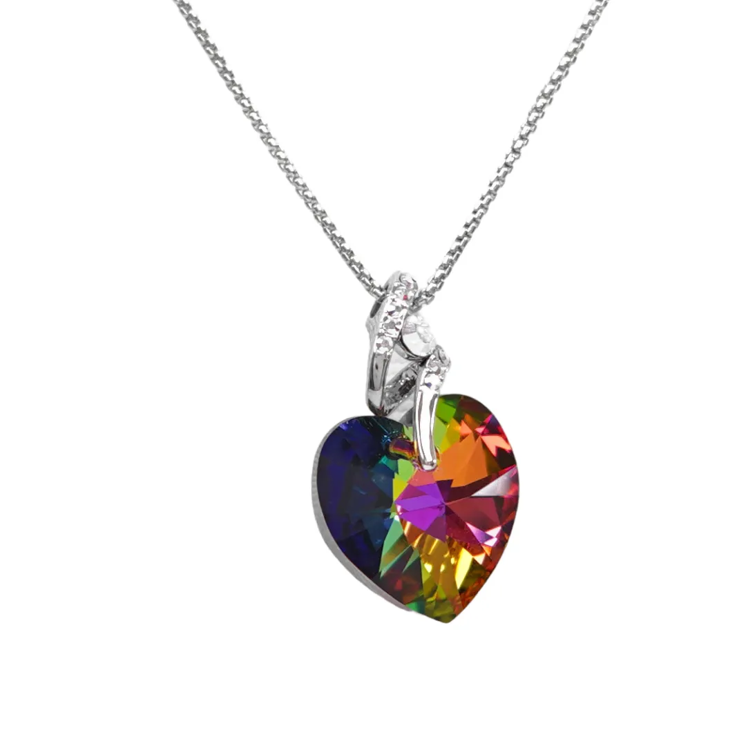 The little fancy Swarovski crystal heart platinum plated necklace