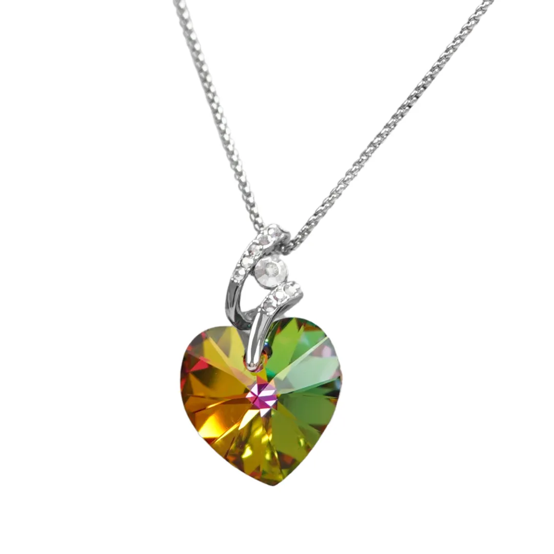 The little fancy Swarovski crystal heart platinum plated necklace