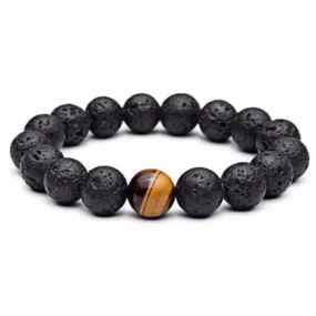 Tiger Eye Natural Lava Stone Beads Bracelets