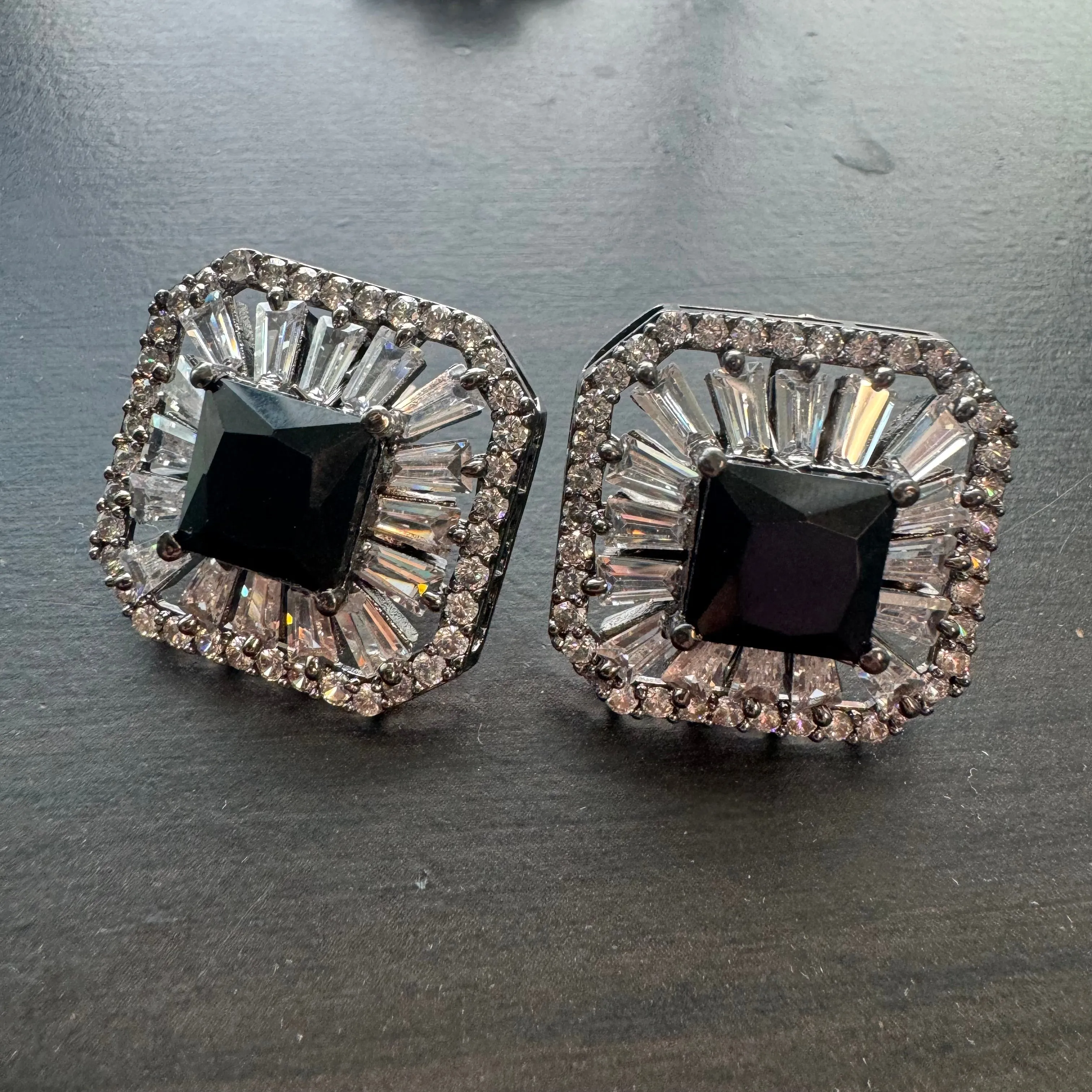 Victorian Black CZ studs