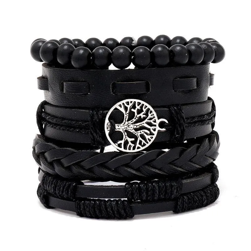 Viking Adjustable Leather Bracelet