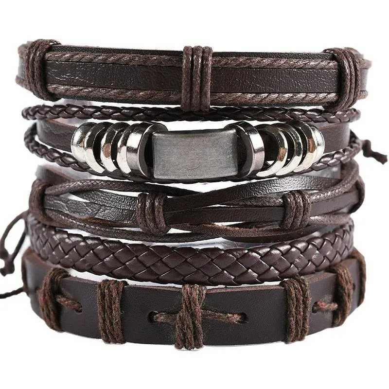 Viking Adjustable Leather Bracelet