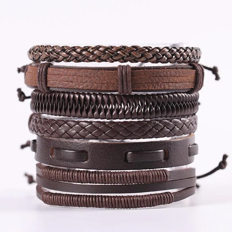 Viking Adjustable Leather Bracelet