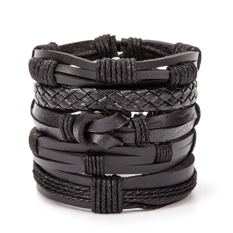 Viking Adjustable Leather Bracelet