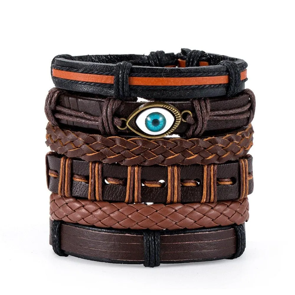 Viking Adjustable Leather Bracelet