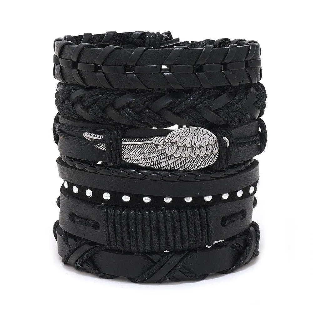 Viking Adjustable Leather Bracelet