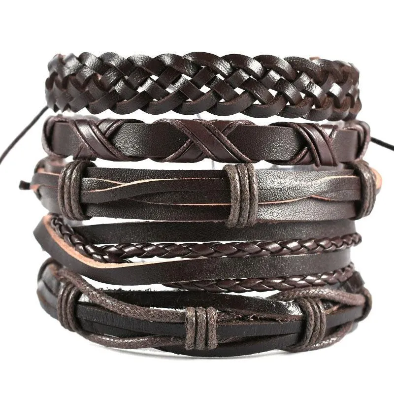 Viking Adjustable Leather Bracelet