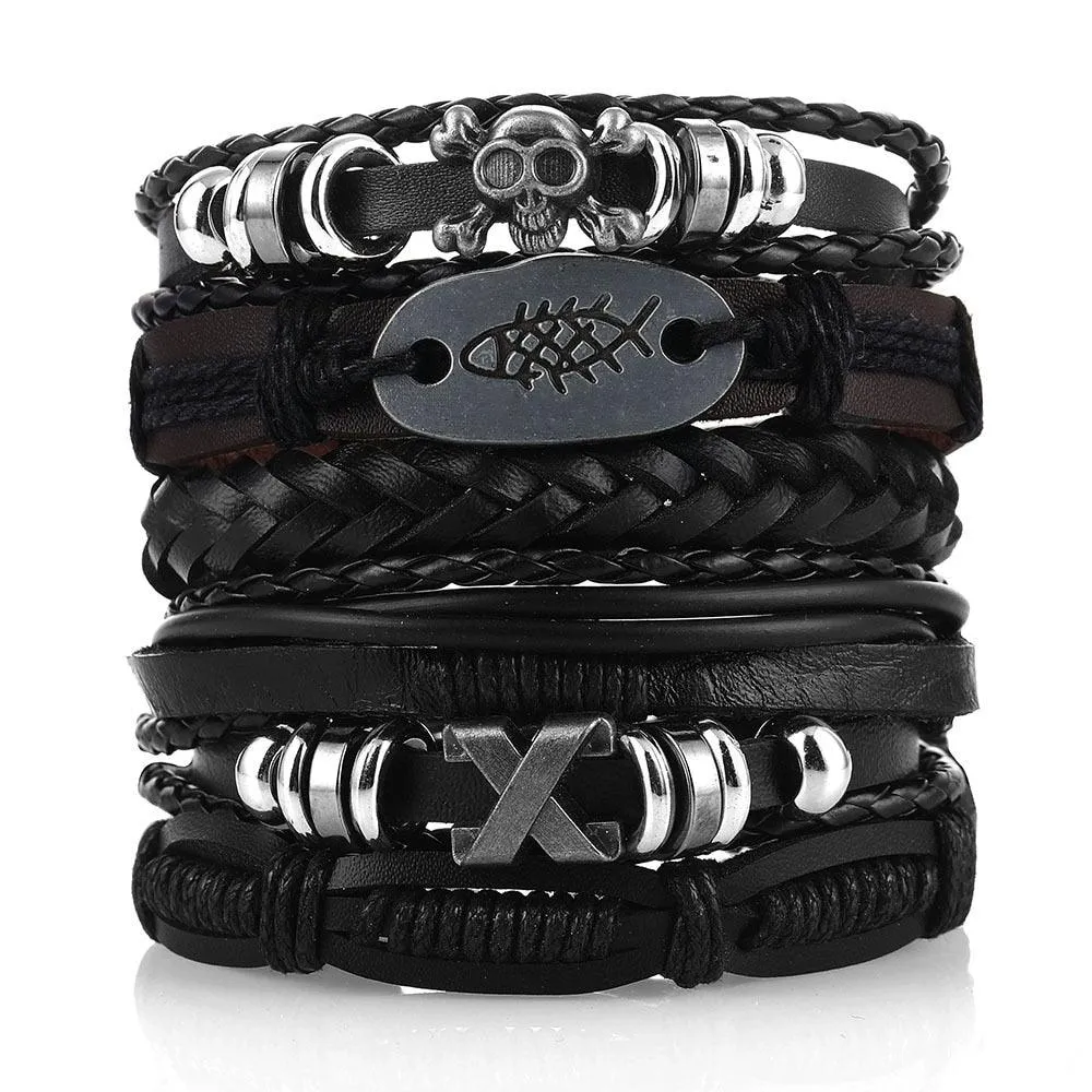 Viking Adjustable Leather Bracelet