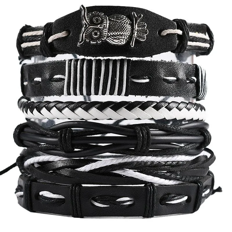 Viking Adjustable Leather Bracelet