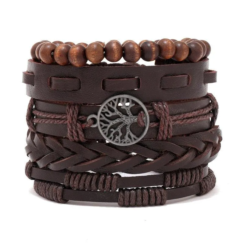 Viking Adjustable Leather Bracelet